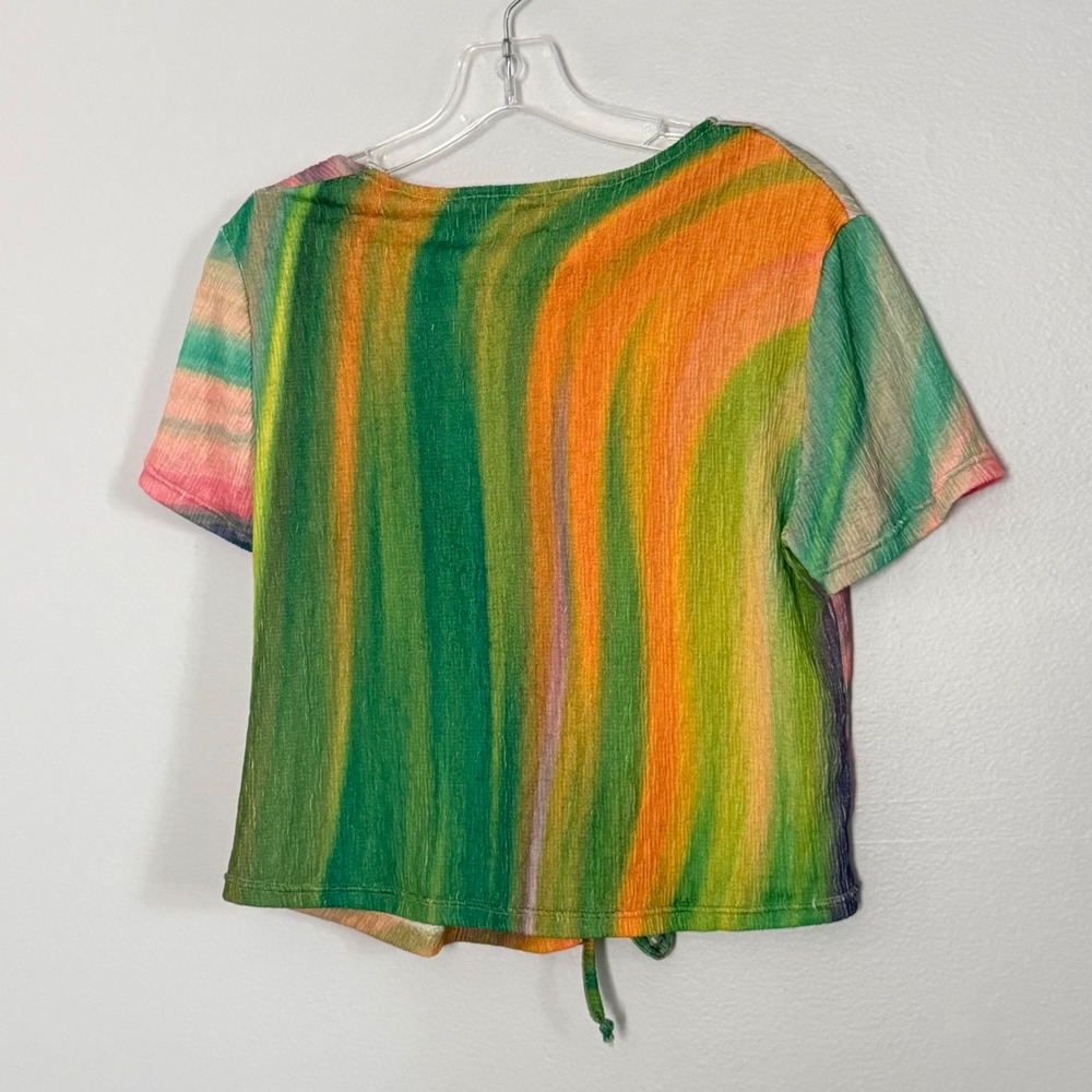 Tach Clarissa Top Multicolor Asymmetrical Ruched Drawstring - XLarge - Picture 5 of 5